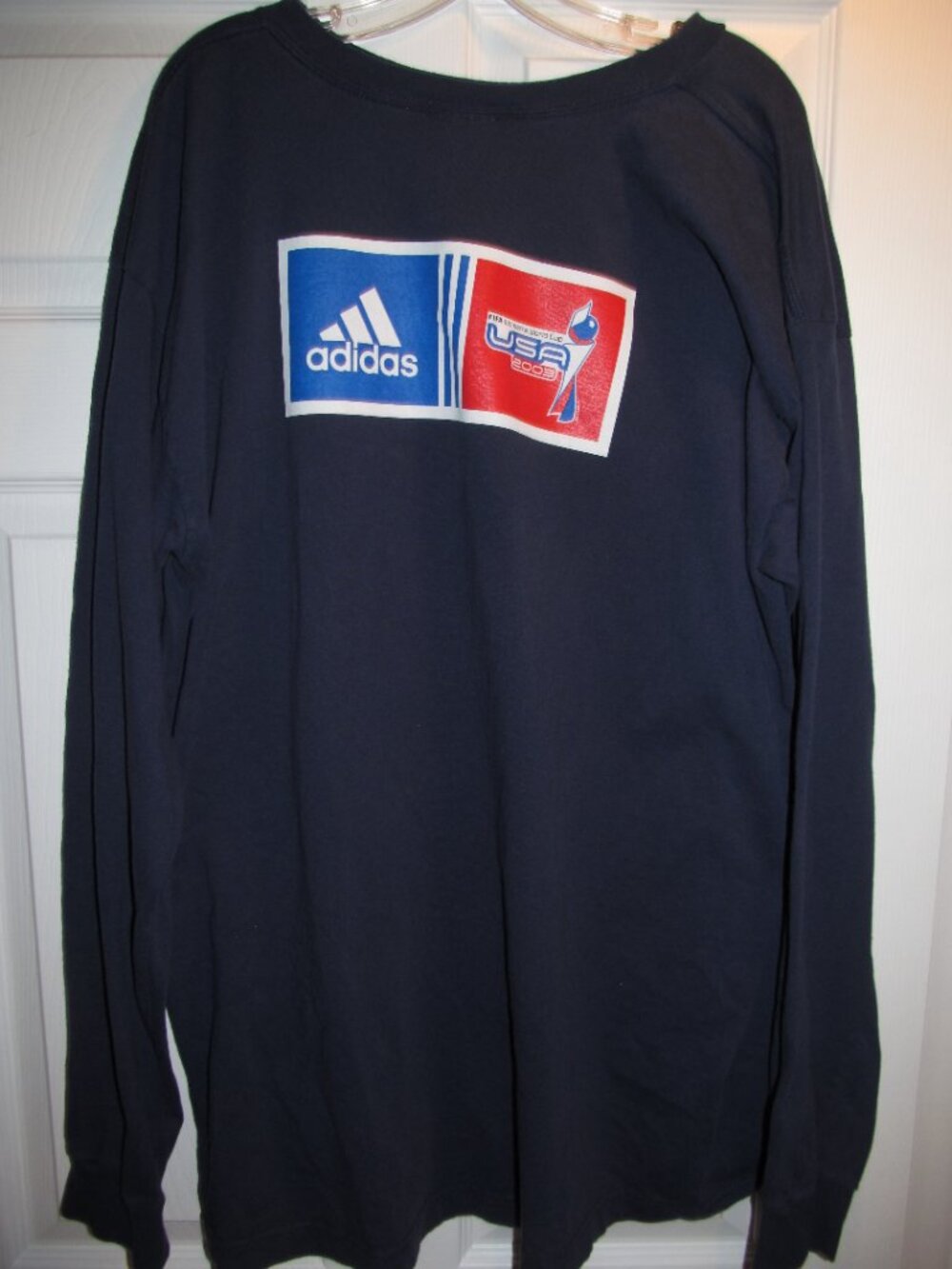 Mens Size XXL 2XL Adidas Y2K FIFA Women's World Cup 2003 Navy Long Sleeve Shirt